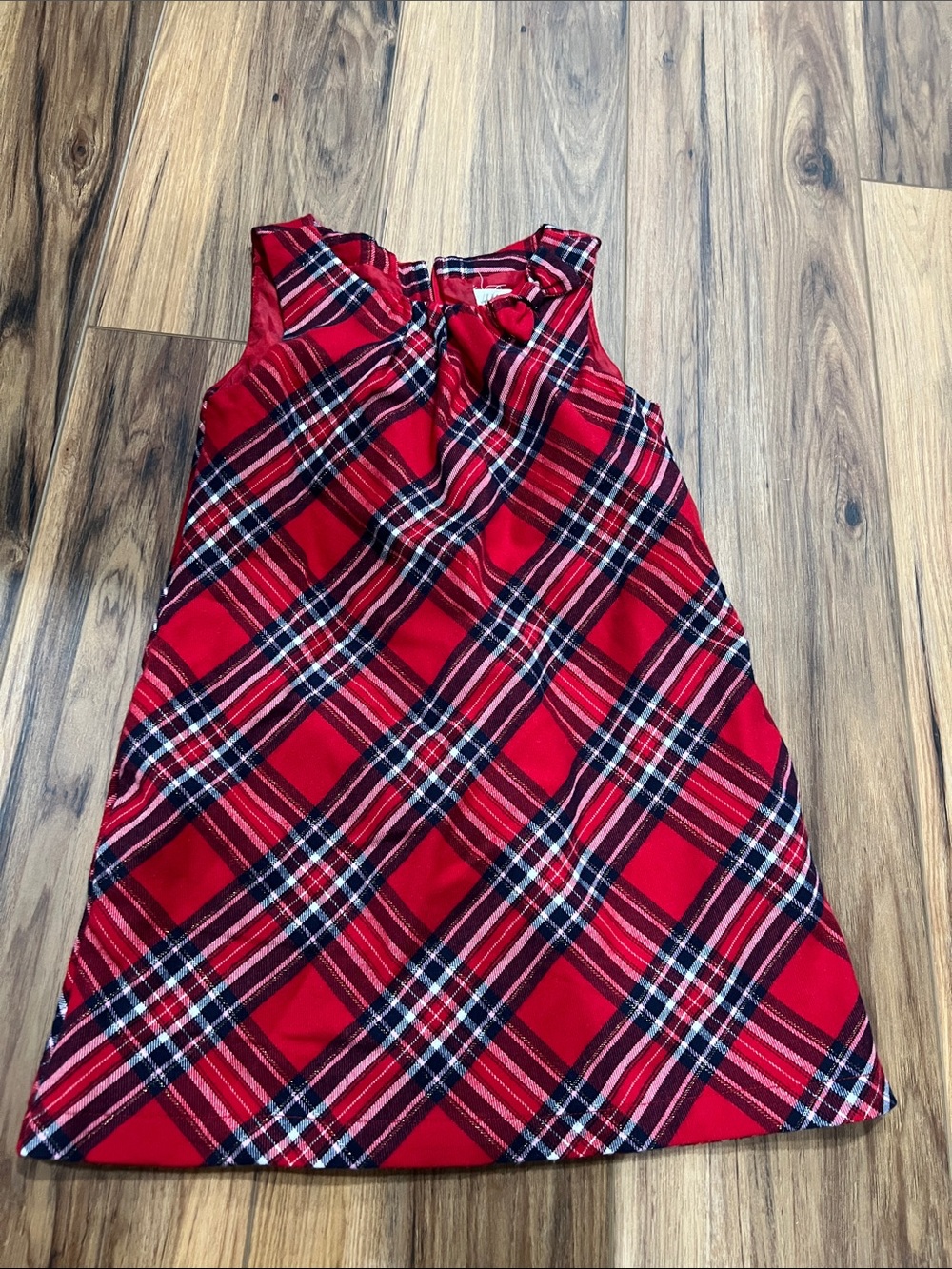 H&M Red Plaid Sleeveless Girls Dress